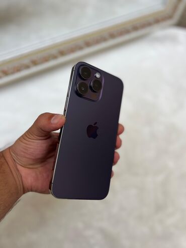 Apple iPhone: IPhone 14 Pro Max, 256 GB, Deep Purple, Zəmanət, Barmaq izi, Simsiz şarj