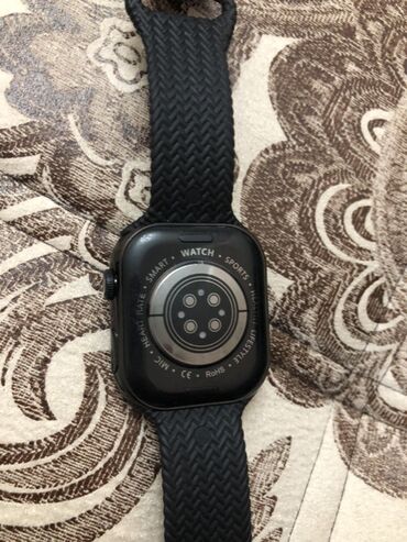 Другие смарт-часы: Смарт‑часы с прямоугольным сенсорным дисплеем и черным плетеным — 3