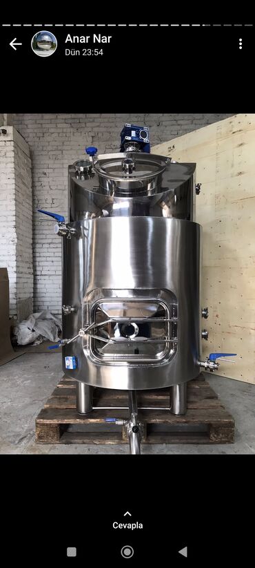 Baklar və çənlər: Paslanmayan poladdan süd və qida daşıma/saxlama çənləriSüd ve su — 18