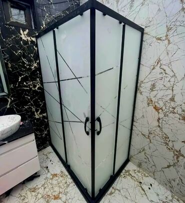Duş kabinaları, arakəsmələr: Yeni Üstü açıq kabina, Künc üçün, Pulsuz çatdırılma — 17