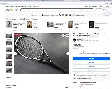 Rekviziti za vežbanje: Wilson K Six Two teniski reket - Veličina glave: 100 sq in (645 cm²) — 2