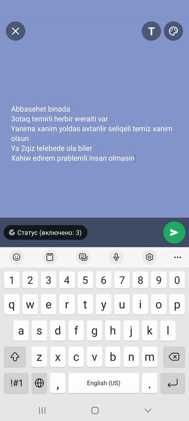 qarayevde 2 otaqli evler: Abbasəhət binasında yerləşən 3 otaqlı təmirli mənzildə otaq kirayə