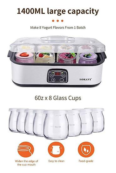 Йогуртницы: Йогуртница SOKANY SK-2303 - Электрическая йогуртница для домашнего — 7