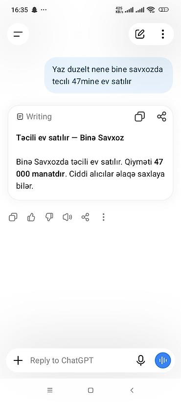 savxozda: Təcili satılır — Binə Savxoz Binə Savxozda yerləşən ev təcili olaraq — 1