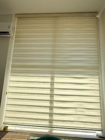 Ev və bağ: 2ədəd Zebra pərdə – krem rəngdə, jalüz tipli. - İkiqat parçalı — 1