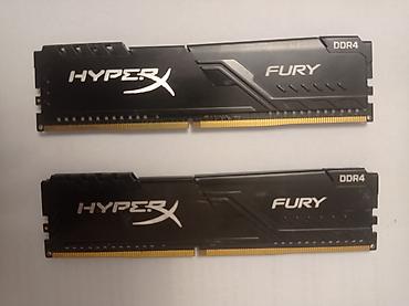 Комплектующие для ПК: Оперативная память (RAM) для ПК, Б/у, Kingston Fury, 16 ГБ, DDR4, 2666 МГц — 2