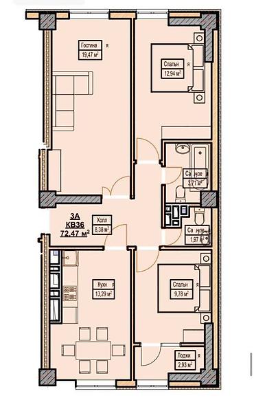 Продажа квартир: 3 комнаты, 73 м², Элитка, 2 этаж, Дизайнерский ремонт — 14