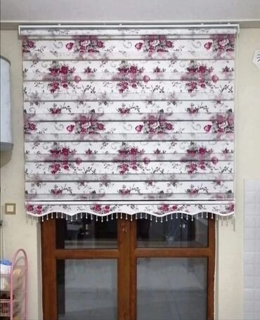 Rulon ştorlar: Zebra/rulet pərdə kolleksiyası - Model: klassik damask və güllü — 3