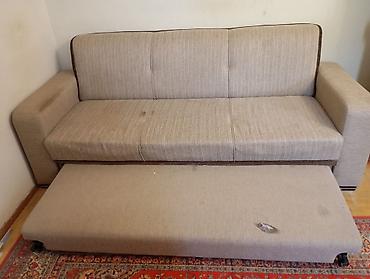 Divan və kreslo dəstləri: İşlənmiş, Divan-kravat, 2 kreslo, Bazalı, Açılan — 2