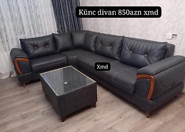 Künc divan və jurnal masası dəsti - Model: L formalı künc divan -