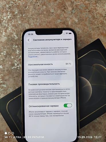 apple 9: IPhone 12 Pro, Б/у, 256 ГБ, Золотой, Коробка, 84 % — 4