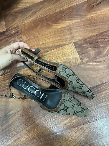 foot patch: Туфли, 39.5, 40, Gucci, Б/у, цвет - Коричневый, Самовывоз — 1