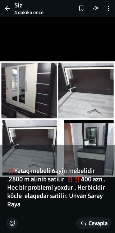 надувная кровать: 2 təknəfərlik çarpayı, Dolab, Termo, İşlənmiş