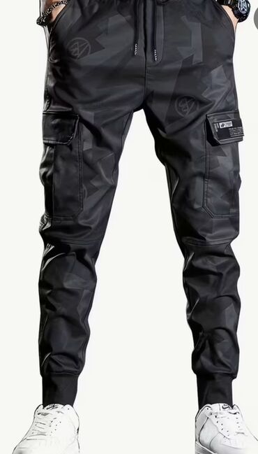 оверсайз футболки мужские бишкек: Мужские джоггеры карго, черные - Материал: гладкая плотная ткань с
