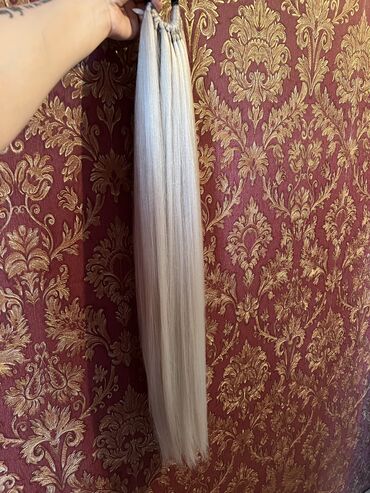 продам натуральные волосы: Девочки продаю новый хвост пепельный блонд из термоволокна!!!можно