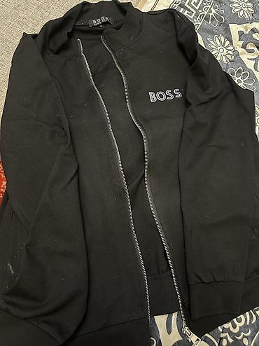 спортивка: Мужской спортивный костюм, M, Hugo Boss, Б/у, цвет - Черный, Самовывоз — 1