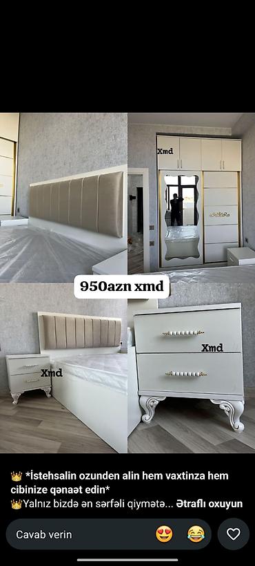 Yataq otağı dəsti Tərkibi: - Yumşaq başlıqlı çarpayı (yumuşaq panel lalafo.az -da Yataq otağı dəsti Tərkibi: - Yumşaq başlıqlı çarpayı (yumuşaq panel