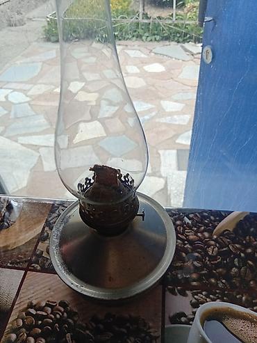 Керосиновые лампы: Керосиновая лампа с высоким стеклянным плафоном (колбой) и — 3