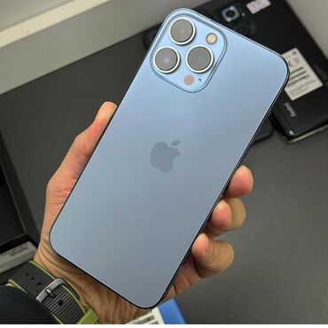 iphone 13 pro max цена в кыргызстане: IPhone 13 Pro Max, Б/у, 256 ГБ, Sierra Blue, Защитное стекло, Чехол, 90 %