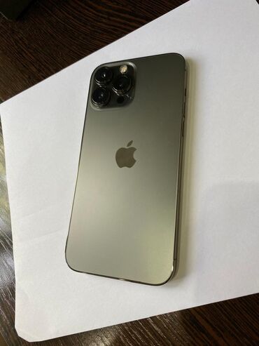 Apple iPhone: IPhone 13 Pro Max, Б/у, 128 ГБ, Graphite, Защитное стекло, Чехол, 85 %