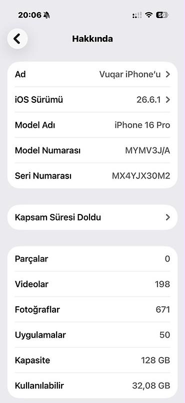 iphone 2ci əl: IPhone 16 Pro, 128 GB, Qara, Face ID — 6