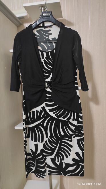 черное турецкое платье: Повседневное платье, Турция, Осень-весна, Длинная модель, Турецкое, XL (EU 42)