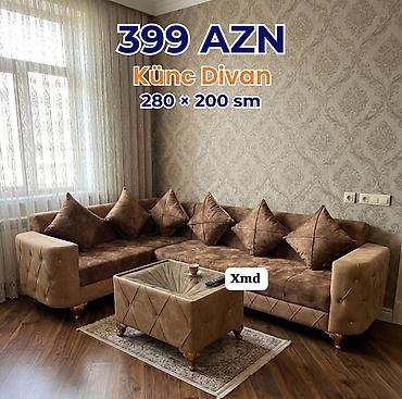 Мебель для дома: Künc divan – 280 × 200 sm Qiymət: 399 AZN (şəkildə göstərilib) - — 1