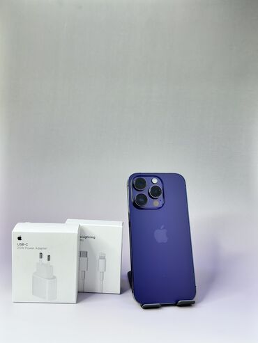 айфон теле: IPhone 14 Pro, Колдонулган, 128 ГБ, Заряддоочу түзүлүш, Коргоочу айнек, Каптама, Бөлүп төлөө менен, 79 %