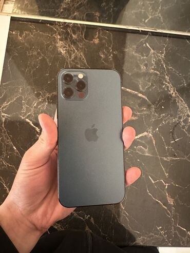 Apple iPhone: IPhone 12 Pro, Колдонулган, 256 ГБ, Blue Titanium, Коргоочу айнек, Каптама, 77 %