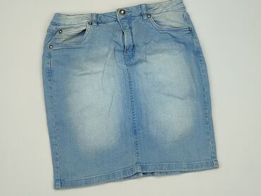 spódniczka jeansowe z przetarciami: Spódnica, S, stan - Dobry