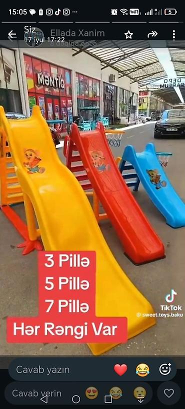 Digər uşaq mebeli: Uşaq sürüşkənləri – müxtəlif pillə sayları və rənglər - Modellər: 3 — 1