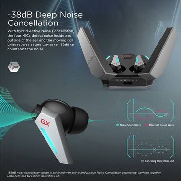 Qulaqcıqlar: GX07 True Wireless Gaming Earbuds with ANC Xüsusi tənzimlənmiş H+ səs — 5