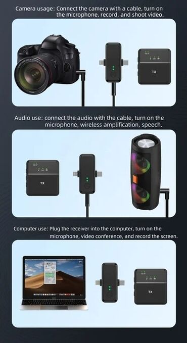 Səsgücləndiricilər, qulaqlıqlar və mikrofonlar: Mini Yaxa Mikrafonu 1) Yeni səs-küyün azaldılması çipi ilə yenilənmiş — 5