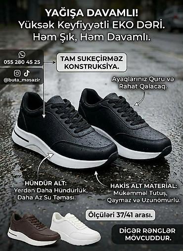 qəlyan yagi: Yağışa davamlı idman ayaqqabısı - Yüksək keyfiyyətli eko dəridən — 1