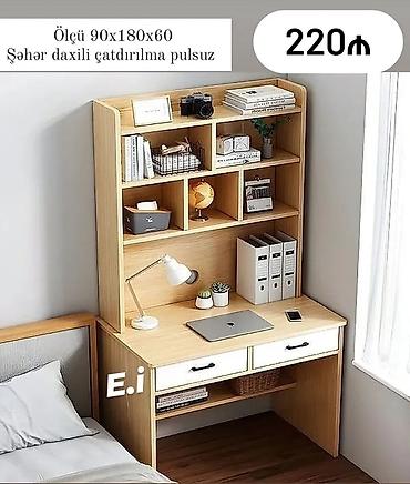 komputer masalar: Düz masa, Stulsuz, Polkalı, Siyirməli, Teksturalı laminat — 1
