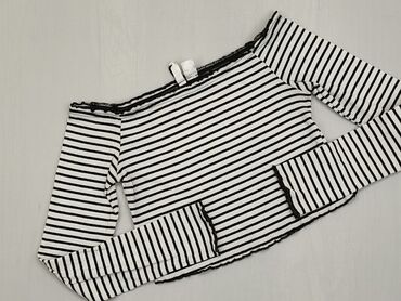 Bluza, S (EU 36), wzór - Linia, kolor - Biały, H&M