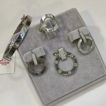 серебрянная ложка: Серебряный Набор+ браслет Карьтие Серебро 925 пробы Дизайн Италия