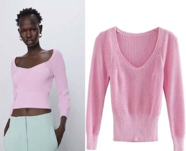 женские кофты в полоску: Кофта, Zara, S, цвет - Фиолетовый