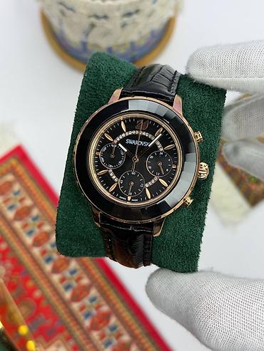 kemerler: Swarovski qadın qol saatı - Swiss Made mexanizm - Qara rəngli — 4