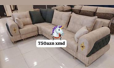 divan modelleri ve qiymetleri: Məhsul: Bucaq divan dəsti - Rəng: Açıq bej əsas, tünd yaşıl dekor — 1