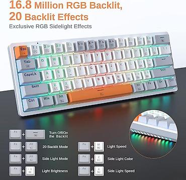klavyatura komputer: Redragon Akali K642WGO-RGB Wired Mechanical Gaming Keyboard 🟢 Rəsmi — 1