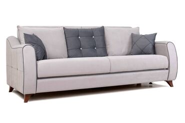 Прямой диван, цвет - Серый, В рассрочку, Новый