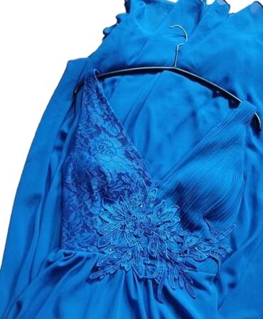 plava svečana haljina: S (EU 36), M (EU 38), bоја - Tamnoplava, Večernji, maturski, Na bretele