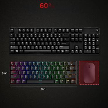 klavyatura komputer: Redragon Draconic K530 Pro Black Blue Switch simsiz mexaniki gaming — 3