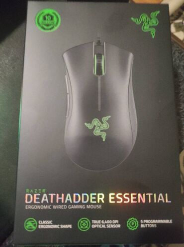 Noutbuklar üçün adapterlər: Razer DeathAdder Essential Mouse tam yenidir. Qutusu açılmayıb