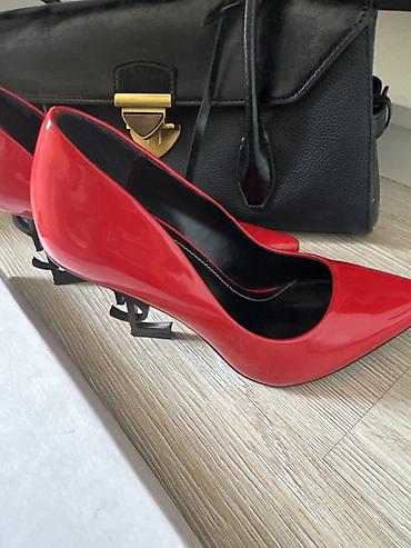 Туфли: Лодочки Saint Laurent Opyum с фирменным каблуком-логотипом YSL. - — 4