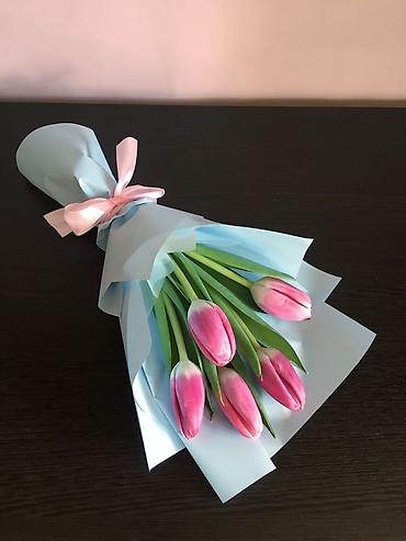 Букеты из живых цветов: Тюльпаны — стильные букеты и одиночные стебли - Разновидности — 7