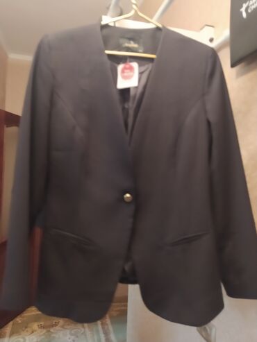 пиджак черный: Пиджак, Классическая модель, Твид, Без воротника, Турция