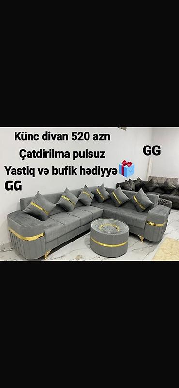 Divanlar: Künc divan və klassik divan modelləri - Künc divan: 520 AZN - — 2