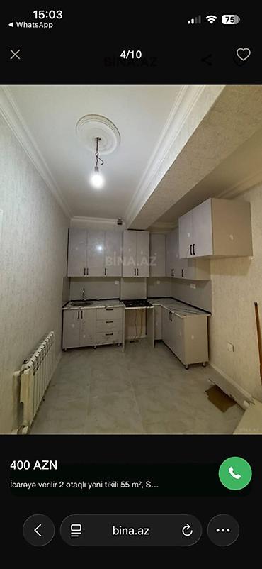 zigda kirayə evler: İcarə üçün 2 otaqlı mənzil – 55 m² • Plan: işıqlı zal, yataq otağı — 7
